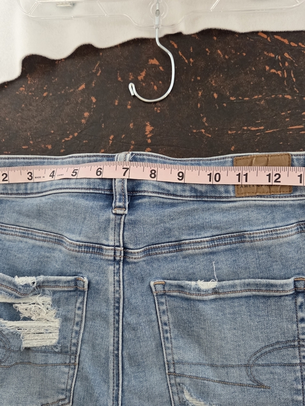 American Eagle Outfitters Light Blue Distressed Denim Cutoff Shorts - Picture 7 of 7
